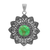Zilveren hanger met een Groene Kingman Mohave Turkoois (Art of Nature)