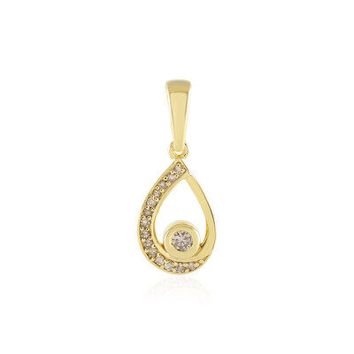 Zilveren hanger met een I2 Champagne Diamant