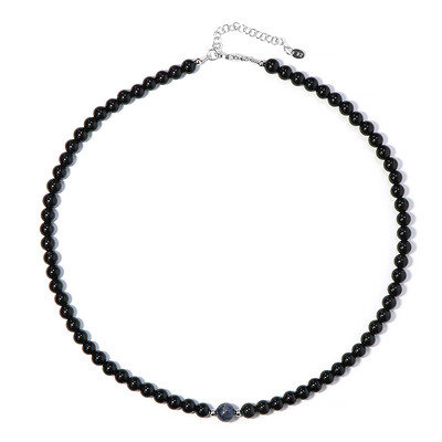 Zilveren halsketting met een lapis lazuli