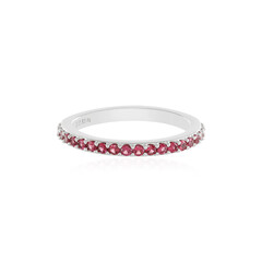 Zilveren ring met edele rode spinelstenen
