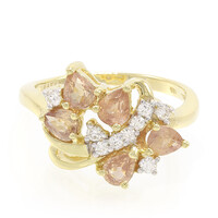 Gouden ring met Onverhitte Padparadscha Saffieren (AMAYANI)