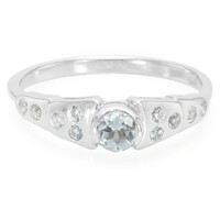 Zilveren ring met een aquamarijn