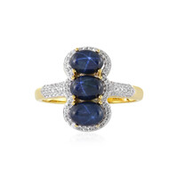 Zilveren ring met blauwe ster saffieren