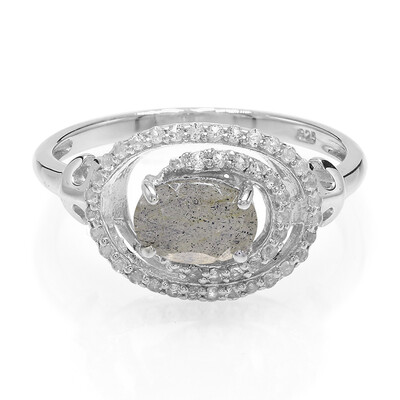 Zilveren ring met een labradoriet