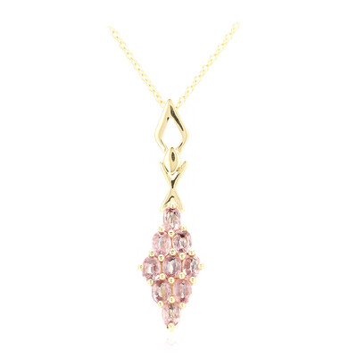 Gouden halsketting met Onverhitte Padparadscha Saffieren (AMAYANI)