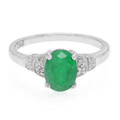 Zilveren ring met een Bahia-smaragd