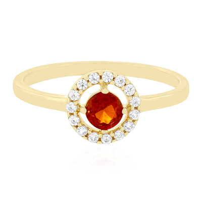 Gouden ring met een Oranje Tanzania Kyaniet