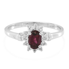 Zilveren ring met een Braziliaanse rhodoliet