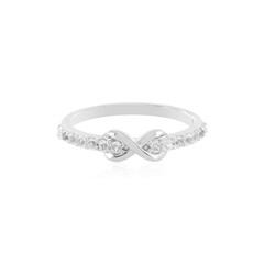 Zilveren ring met witte topaasstenen
