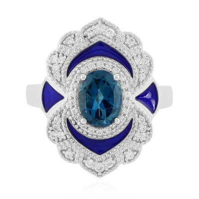 Zilveren ring met een Londen-blauwe topaas