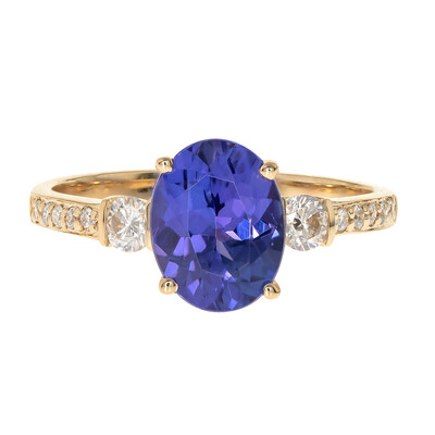 Gouden ring met een AAA tanzaniet (CIRARI)