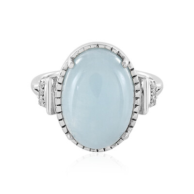 Zilveren ring met een aquamarijn