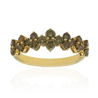 Gouden ring met SI1 Groene diamanten (CIRARI)