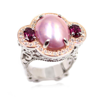 Zilveren ring met een Mabe parel (Dallas Prince Designs)