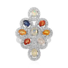 Zilveren ring met saffieren