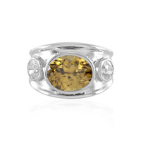 Zilveren ring met een Gele Zirkoon
