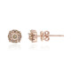Gouden oorbellen met SI1 Argyle Rose De France Diamanten (Annette)
