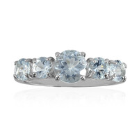 Zilveren ring met een aquamarijn