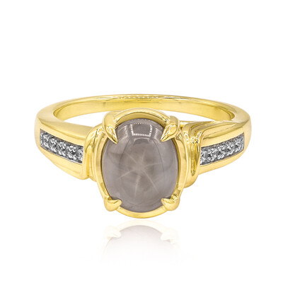 Gouden ring met een Zilveren Blauwe Ster Saffier