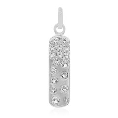 Zilveren hanger met witte topaasstenen