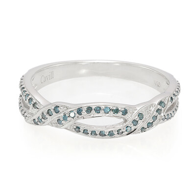 Zilveren ring met Fancy diamanten