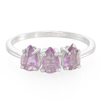Zilveren ring met Onverhitte Purper Saffieren