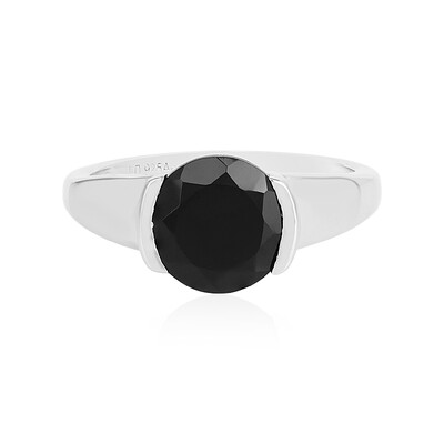Zilveren ring met een zwarte onyx