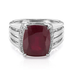 Zilveren ring met een Madagaskar Robijn
