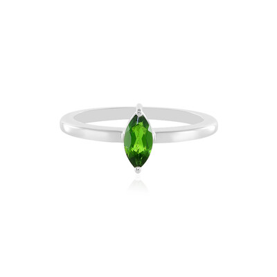 Zilveren ring met een Russische diopsied