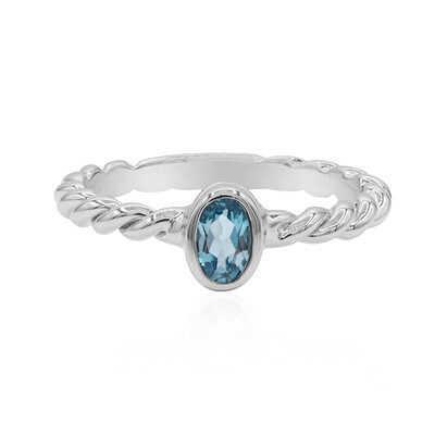 Zilveren ring met een Londen-blauwe topaas
