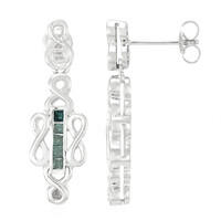 Zilveren oorbellen met Fancy diamanten