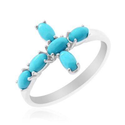Zilveren ring met Sleeping Beauty Turkooisen (Anne Bever)