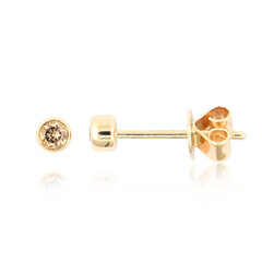 Gouden oorbellen met SI2 Champagne Diamanten