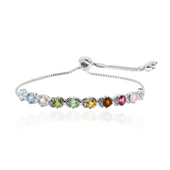 Zilveren armband met hemel-blauwe topaasstenen