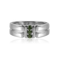 Zilveren ring met I1 Groene Diamanten