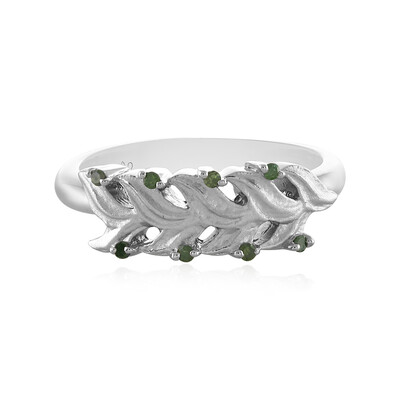 Zilveren ring met I2 Groene Diamanten