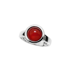 Zilveren ring met een Rode Colombiaanse Barnsteen