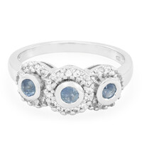 Zilveren ring met blauwe saffieren