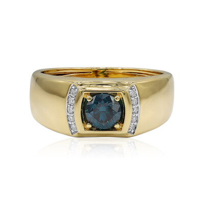 Gouden ring met een blauwe VS1 diamant (Annette)