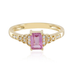 Gouden ring met een roze saffier