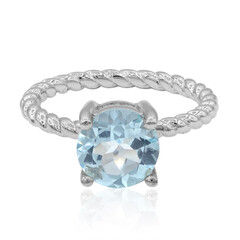 Zilveren ring met een hemel-blauwe topaas