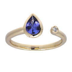Gouden ring met een AAA tanzaniet (CIRARI)