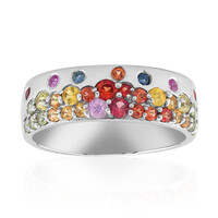 Zilveren ring met saffieren