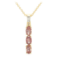 Gouden halsketting met Onverhitte Padparadscha Saffieren (AMAYANI)