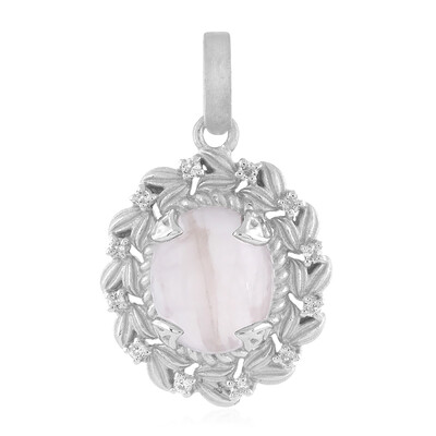 Zilveren hanger met een rozen kwarts