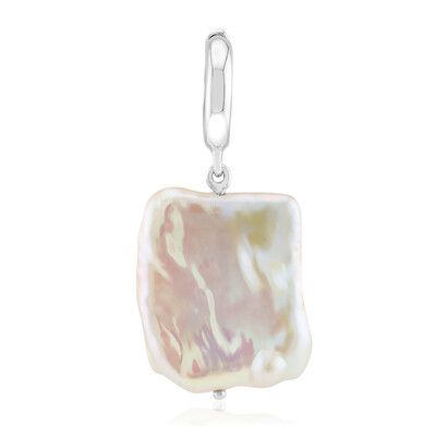 Zilveren hanger met een Witte zoetwater kweekparel (TPC)
