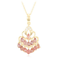 Gouden halsketting met Onverhitte Padparadscha Saffieren (AMAYANI)