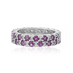 Zilveren ring met rhodolieten