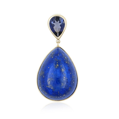 Gouden hanger met een lapis lazuli