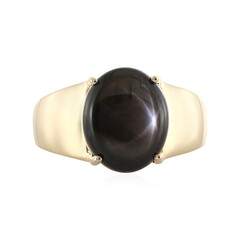 Gouden ring met een zwarte ster saffier